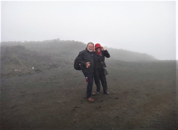 At the very top of Mt Etna