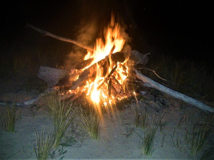 Riverbank campfire: Murray River